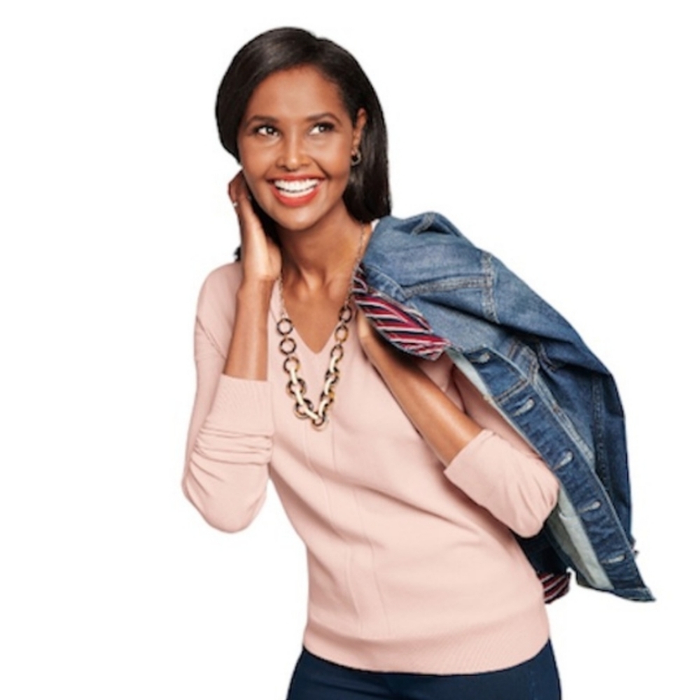 Talbots Spring/Summer lightweight V-neck sweater - pink